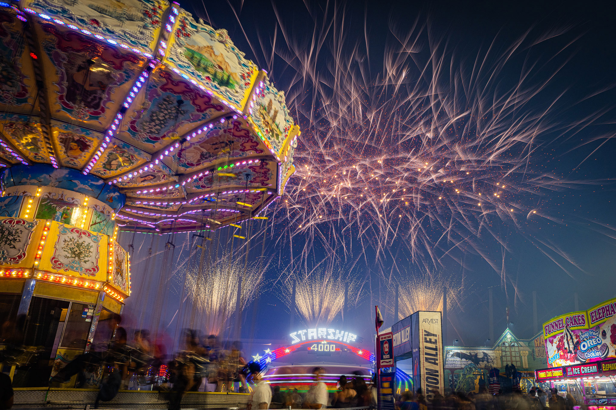 Fireworks over the Tulsa State Fair